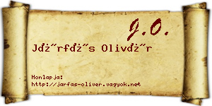 Járfás Olivér névjegykártya
